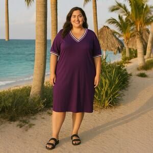 Ulla Popken Purple Midi Dress